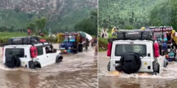 Maruti Jimny Rescues Loaded Tractor From River