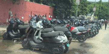 Ola Electric Scooters Waiting for Service After Monsoon Rains