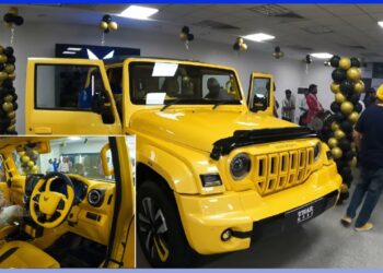 All-Yellow Mahindra Thar Roxx Delivery