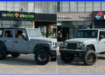 Mahindra Thar 5-door with Aftermarket Alloys