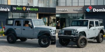 Mahindra Thar 5-door with Aftermarket Alloys