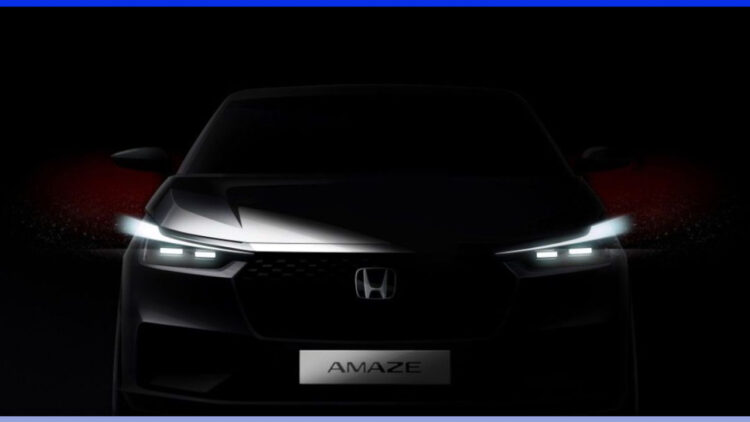 2025 Honda Amaze Teased Design Sketch