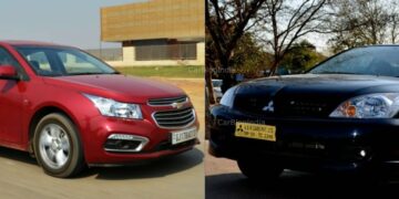 Chevrolet Cruze Mitsubishi Cedia Front Three Quarters CarBlogIndia