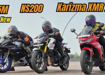 Hero Karizma XMR vs Yamaha R15M vs Bajaj Pulsar NS200 Drag Race