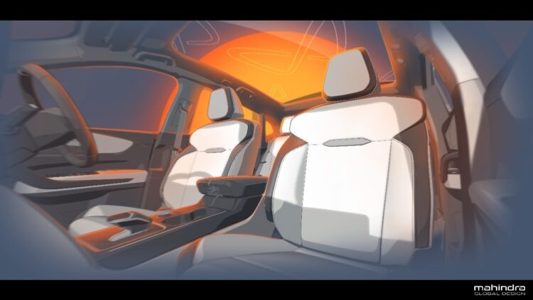 Mahindra Xev 9e Interior Sketch