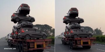 Maruti Ertiga MPVs Stacked Upon Each Other