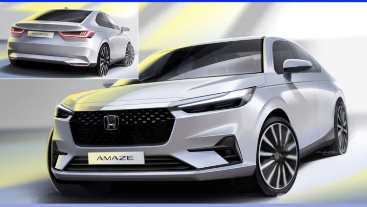 New Honda Amaze Design Sketches Revealed