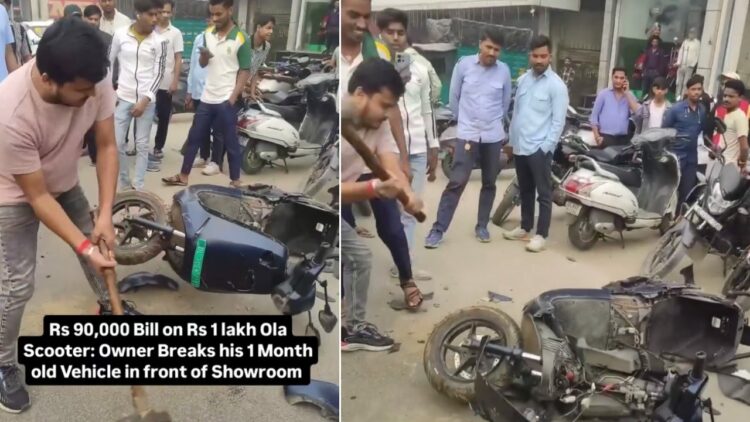 Ola Electric Scooter Owner Breaks His Ev After Getting Rs 90000 Repair Estimate