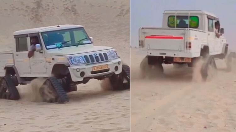 Mahindra Camper Pickup with Tank Tracks