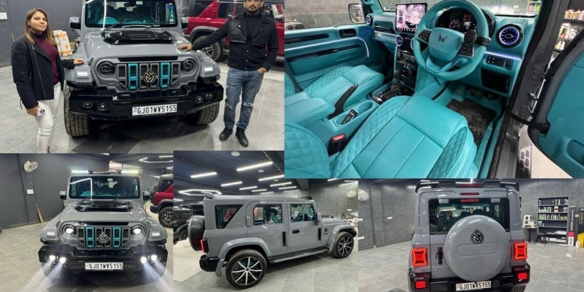 Mahindra Thar Roxx with Cyan Interior