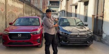 New Honda Amaze Parked Alongside Old Model