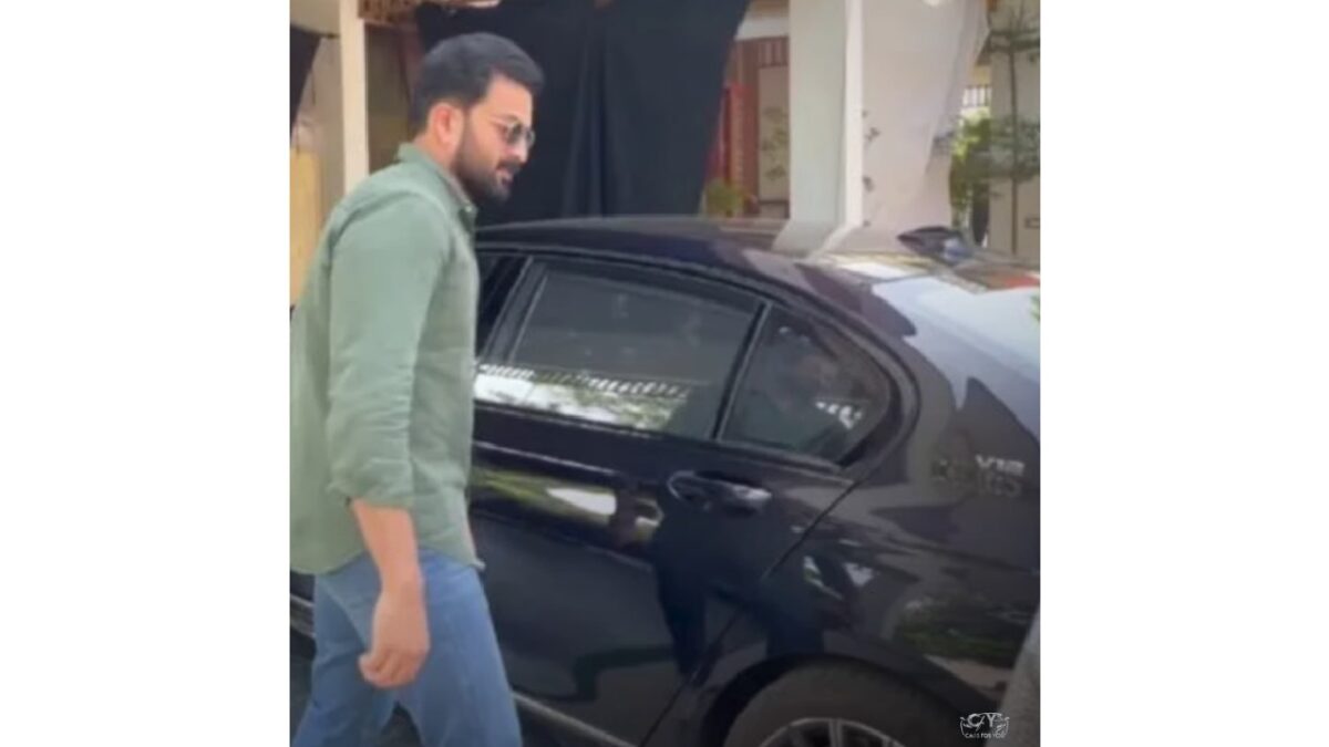 Prithviraj Sukumaran with His Bmw 7 Series