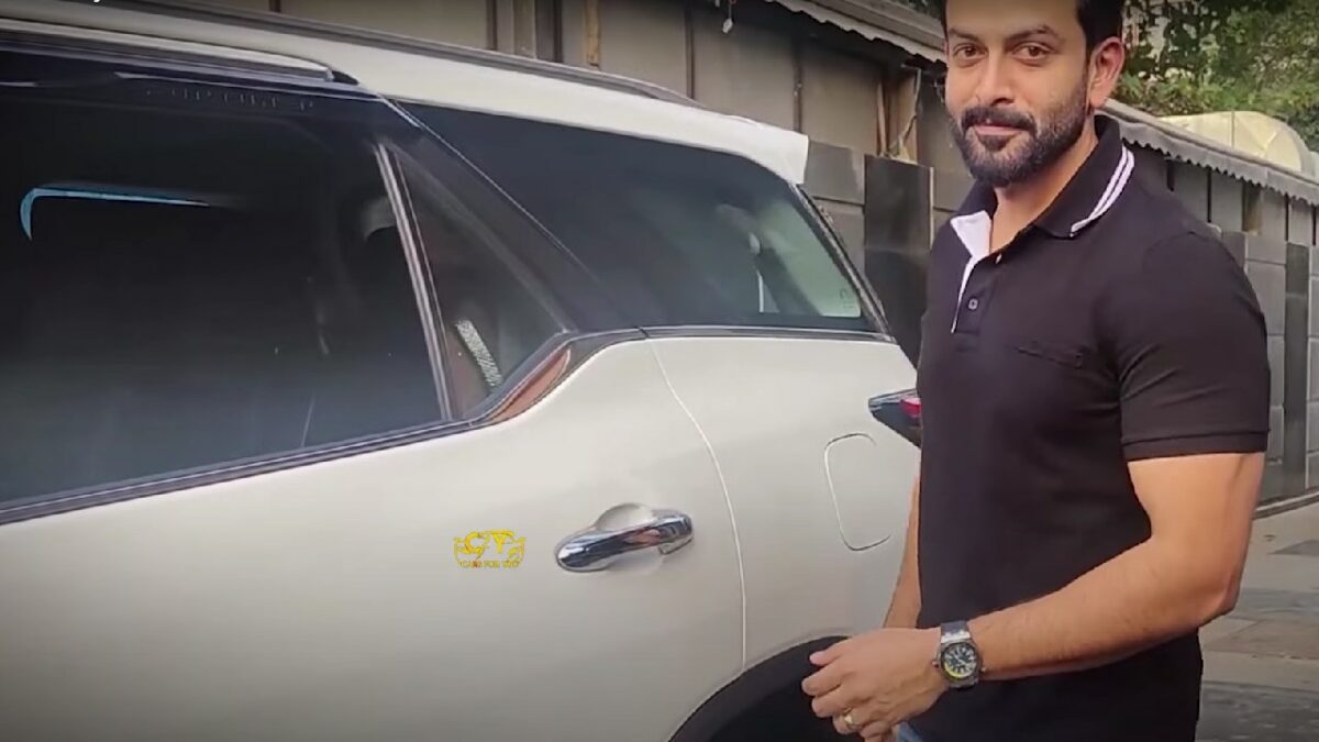 Prithviraj Sukumaran with His Toyota Fortuner