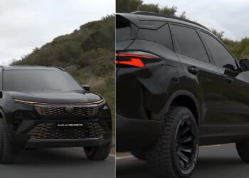 Lifted Tata Harrier with All-Terrain Tyres