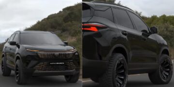 Lifted Tata Harrier with All terrain Tyres