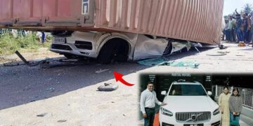 Truck Falls on Volvo Xc90