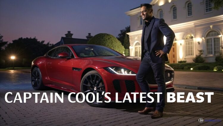 Ms Dhoni Seen Driving Jaguar F type V8 Supercar