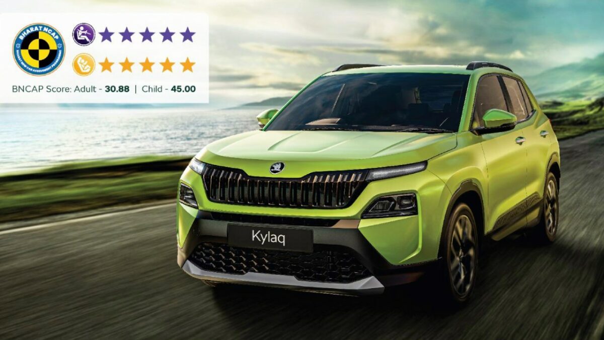 Skoda Kylaq 5 star Bharat Ncap