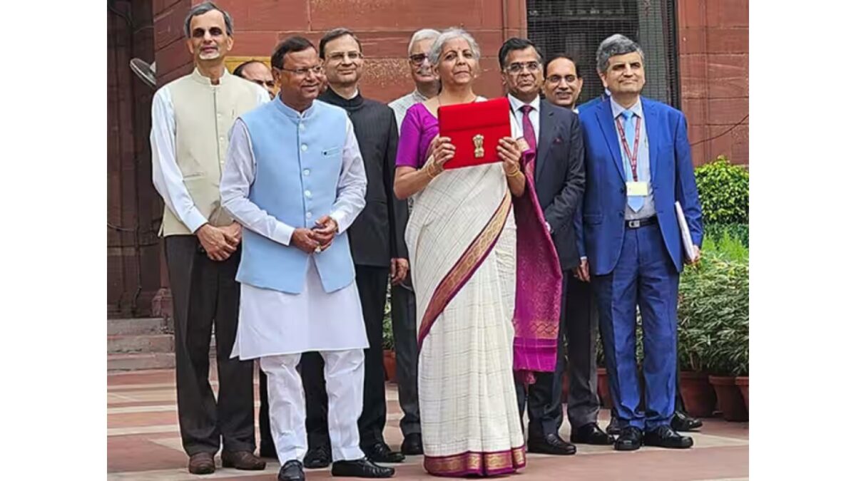 Finance Minister Nirmala Sitharaman with Union Budget