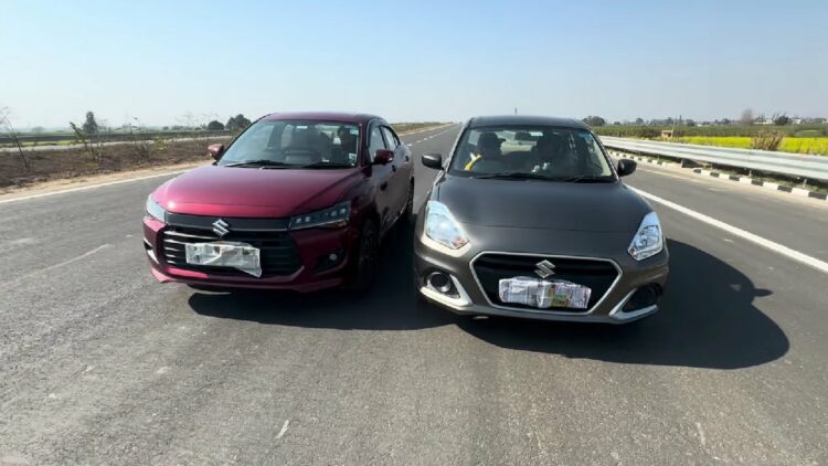 Ola Maruti Dzire Vs New Dzire Drag Race