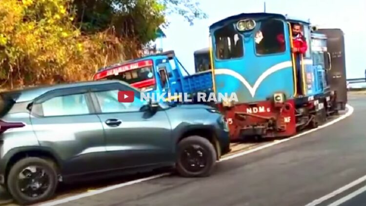 Tata Punch Parks on Train Track