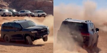 Toyota Land Cruiser Drifting in Desert