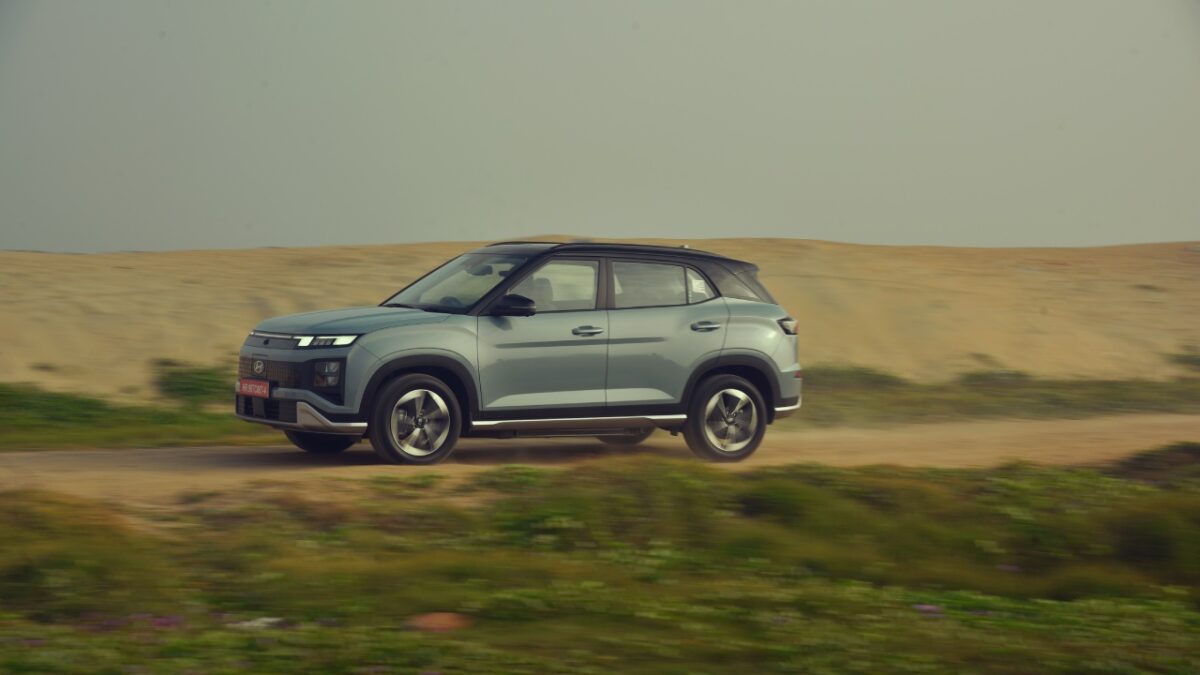 Hyundai Creta Electric Review Images Side Profile Action Image