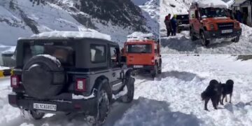 Force Gurkha Rescues Mahindra Thar in Snow