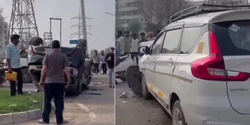 Tata Nexon and Maruti Ertiga Accident