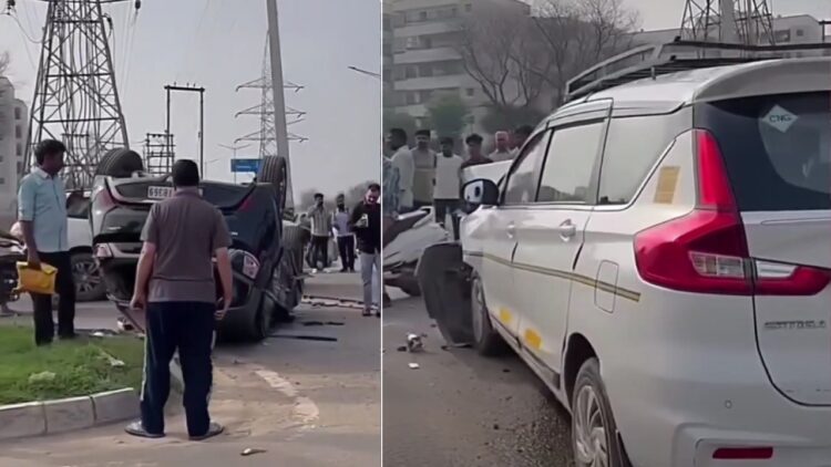 Tata Nexon and Maruti Ertiga Accident