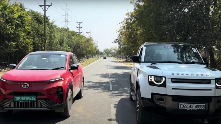 Tata Curvv Ev Vs Land Rover Defender Drag Race