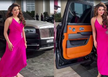 Urvashi Rautela Seen in Rolls Royce Cullinan